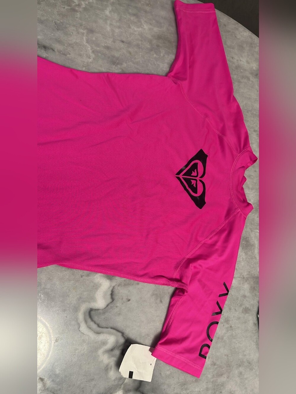 Roxy Hot Pink Logo Rash Guard - Picture 3 of 3